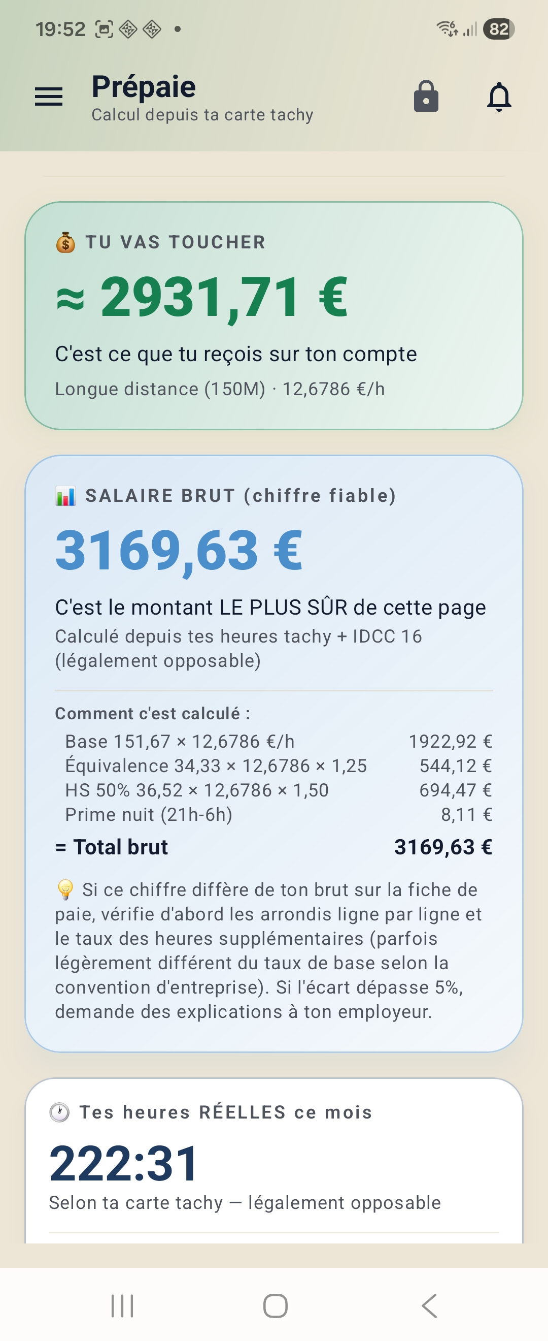 Estimation de prépaie